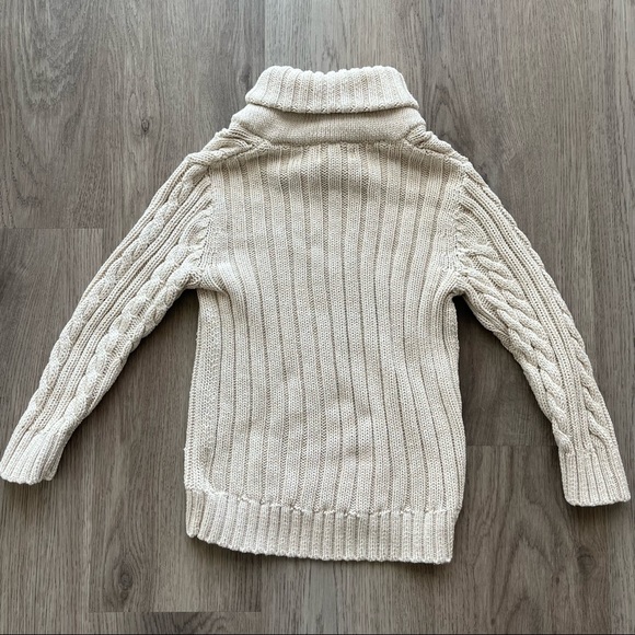 OLD NAVY Boys Shawl Collar Cable Knit Oatmeal Sweater 5T EUC - Picture 2 of 6